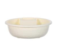 Operitacx Plastic Laundry Washbasin with Integrated Washboard, Small Cream-Colored Thickened Basin for Hand Washing Clothes, Underwear and Socks, Household Manual Laundry Tub