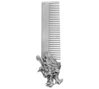 Operitacx Pocket-Sized Zinc Alloy Beard Comb with Viking Dragon Head for Men, Metal Styling Tool for Mustache Grooming and Travel Hair Maintenance