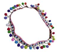 Operitacx Pom Pom Ribbon for Florists Wedding Planners Multi Colour Skin-Friendly Wear-Resistant Design DIY Crafts 39.30x0.98x0.39in Polyester Yarn Decorative Trim for Curtain Clothes
