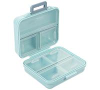 Operitacx Portable 7-Compartment Blue Pill Organizer Box, Leakproof Weekly Travel Case for Pills Storage and Medication Management