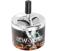 Operitacx Portable Ashtray Metal Ashtray Automatic Extinguishing round Design Simple Elegant Decorative Tabletop Use Gift for Father