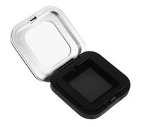 Operitacx Portable Black Plastic Loose Powder Container with Magnetic Closure for Travel, Refillable Eyeshadow Storage Box, Mix and Match Eyeshadow Colors, for On-the-go Makeup