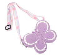 Operitacx Portable Butterfly Shaped Silicone Purse for Girl Purse Multi-Functional Crossbody Bag in Purple for Daily Use and Travel