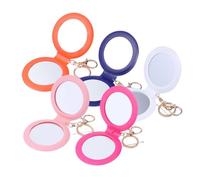 Operitacx Portable Double Side Pocket Mirror with Pu Leather Frame, Small Compact Makeup Mirror for Women and Ladies, Precision Machine Cut, Closure Feature, for On-the-go Touch-ups