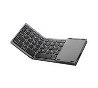 Operitacx Portable Foldable Keyboard with Touchpad Ultra Thin Wireless Keyboard for Tablets and Laptops Stylish Grey Design Durable Material Convenient Fold Structure