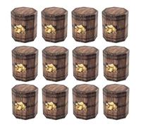 Operitacx Portable Foldable Mini Treasure Chest Paper Boxes 20Pcs with Wood Grain Finish for Pirate Birthday Party Favors and Halloween Treat Packaging