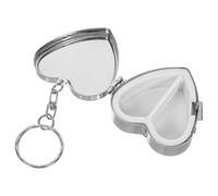 Operitacx Portable Heart-Shaped Pill Organizer Medicine Box Stainless Steel Moisture Protection Multicompartment Organizer Stylish Elegant Design for Everyday Use Travel Vitamin Storage