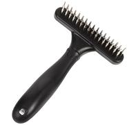 Operitacx Portable Horse Hair Grooming Brush for Pets with Fine Grinding and Easy to Grasp Design Small Steel and Plastic Double Sided Pet Hair Removal Tool for Dog