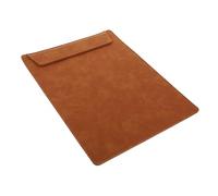 Operitacx Portable Leather A4 Writing Pad Clipboard Folder for Office and Catering Use, for Graduation Time and Back to School, Brown Portable Office Writing Clipboard for Documents