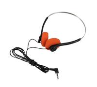 Operitacx Portable Lightweight On-ear Headphones with Volume Limiting, Adjustable Headband, Retro Style Small Headset in Orange for School and Library Use