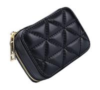 Operitacx Portable Lipstick Storage Bag with Mirror, Pu Makeup Storage Pouch, Compact Black Cosmetic Organizer for Travel and Outdoor Use
