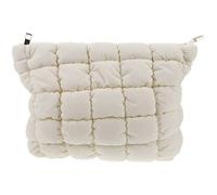 Operitacx Portable Mini Puffer Makeup Bag Aesthetic Cosmetic Bag with Grid Design Soft Padded Down Material Compact Design for Women Daily Use Business Trips