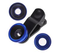Operitacx Portable Mobile Phone Lens Macro Super Wide Angle Cell Phone Camera Lens 3 in 1 Fisheye Clip-on (blue) for 6s/7/8/x