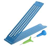 Operitacx Portable Stylus Rows 28 Writing Cells Braille, Board 4 and with Blue Plastic Braille Aid Convenient Learning Tool with Stainless Steel for Blind Users Use for Home and Office