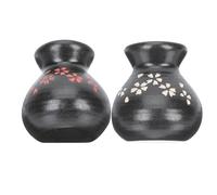 Operitacx Practical Dry Ice Cups Ceramic 2Pcs White Cherry Blossom for Sashimi and Japanese-Style Hot Pot Events