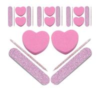 Operitacx Professional Manicure Nail File and Buffer Block Kit with 60 Pink Heart-shaped Sponge Files, Multi-functional Polishing Effect for Nail Art Designs, for DIY Salon and Home Use