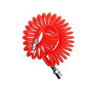Operitacx PU Spring Flexible Air Hose with Joint Lightweight Coiled Pneumatic Tube for Air Compressors High Visibility Red Resistant to Twisting Crushing and Weathering Meters