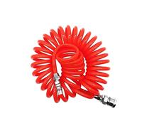 Operitacx PU Spring Flexible Air Hose with Joint Pneumatic Telescopic Tube for Air Compressor Lightweight Weather Resistant Abrasion and Oil Resistant Red Garden Recoil Hose