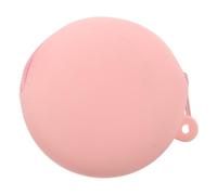 Operitacx Purse Wallet for Travel and Organizing Small Items on The Go Silicone with Portable Handle, Round Mini Keychain Pouch Stylish Small Storage Bag for Women