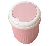 Operitacx Push Type Wastepaper Basket with Lid, Pink Pp Plastic Garbage Container for Kitchen and Bathroom, Versatile and Compact Trash Can with Sleek Industrial Look for Home and Office Use