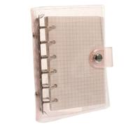 Operitacx PVC Six-ring Scrapbooking Notepad with Transparent Binder Shell Loose-leaf Notebook Compact Lightweight Writing Journal for Travel School and Personal Planning