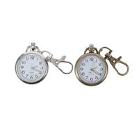 Operitacx Quartz Pocket Watch Keychain 2Pcs Small Pendant with Secure Clasp and Retro Design for Nurses Healthcare Professionals Students Suitable for Keys Bags Car