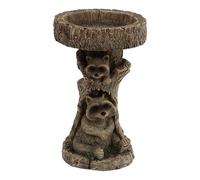Operitacx Raccoon Model Adornment Garden Water Feeder Resin Art Work Design Creative Garden Decoration Outdoor Bird Feeder Ornament