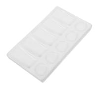 Operitacx Rectangular Plastic Watercolor Palette White Mixing Tray for Watercolor Gouache Acrylic Oil Painting with Round and Rectangular Wells Easy to Clean Art Supply