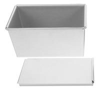 Operitacx Rectangular Toast Mold 250g Aluminium Alloy with Lid for Loaf | Silver Finish, Practical Uniform Shape, Easy Cleanup, Home and Professional Bakers, Microwave Use Random Style