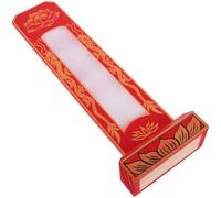 Operitacx Red Wooden Memorial Offering Tablet with Subtle Fragrance and Sturdy Base for Ancestors in Spiritual Worship Settings, Temple Prop for Family Memorials and Revered Individuals