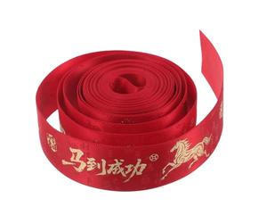 Operitacx Red Year of the Horse Ribbon 5 Yards Long X 2.5Cm Wide Sturdy Polyester Ribbon for DIY Crafts and Holiday Packaging