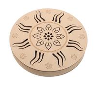 Operitacx Relaxation Instruments 8inch Rain Drum Handheld Wooden Disk with Artistic Ethnic Design for Soothing Atmosphere and Small Ritual Drum