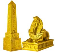 Operitacx Resin Sphinx Statue Egyptian Style Home Decor Ornament with Fine Workmanship and Design Golden Color for House Decorating and Office Tabletop Display