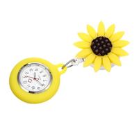 Operitacx Retractable Nurse Fob Watch with Clip and Plush Pocket, Designed for Staff and Exam Students, Yellow
