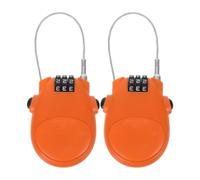Operitacx Retractable Steel Cable Combination Lock Prevents Slips in Wet Conditions with 3-Digit Resettable Code, Orange Safety Cable Lock for Luggage, Suitcases, Backpacks, and Subway