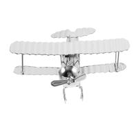 Operitacx Retro Airplane Model Iron Vintage Plane Shape Sturdy Silver Metal Desktop Ornament for Living Room Decoration