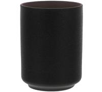 Operitacx Retro Japanese Black Ceramic Tea Cup Handleless Water Cup 7Oz Vintage Asian Style Drinking for Green Tea Matcha Microwave Safe