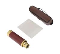 Operitacx Retro Pirate Monocular Telescope 25X30, Portable Copper Handheld Scope with Bak4 Prisms, Coffee Leather Storage Bag, for Cosplay