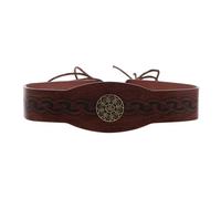 Operitacx Retro Viking Headband Pu Medieval Headpiece for Cosplay Events and Medieval-themed Parties, Brown Vintage Hair Accessory Resistant to Fading and Meticulously Handmade