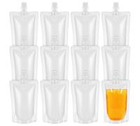 Operitacx Reusable Transparent Suction Nozzle Seal Packaging Bag 6Oz Standing Drinks Pouch for Soy Milk Juice Outdoor Camping Hiking Hydration