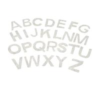 Operitacx Rhinestone Alphabet Applique Patches White DIY Clothing Decoration with Hot Melt Adhesive Embroidered Letters for Jeans Bags Hats Repair and Fashion Embellishment