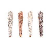 Operitacx Rhinestone Duckbill Alligator Hair Clips Alloy Material 4 Pcs with Full Covered Crystal Design, Hold Hair and Create Hairstyles for Women for Day and Night Use
