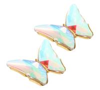 Operitacx Rhinestone Shoe Clips Butterfly Charm for Women Sandals | Ab Colour Effect, Gold Plated Base, Reusable Decorative Accessory, Bridal Showers and Wedding Occasions