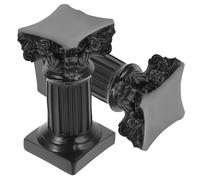 Operitacx Roman Column Candle Holders Black with Beautiful Appearance 2pcs Resin Taper Candlestick Holders Resist Fading and Chipping, Indoor Home Table Centrepiece Decor