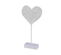 Operitacx Romantic Heart Shape LED Rattan Table Lamp Small Decorative Night Light for Bedroom Home Material Battery Not Included