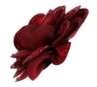 Operitacx Rose and Clips Rhinestone Detachable Shoe with Flower Polyester for Winter Shoe Charms Elegant Three Dimensional Design Women’s Occasions
