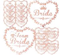 Operitacx Rose Gold Foil Wedding Temporary Tattoos, 2pcs Team Bride Bridesmaid Body Stickers for Bridal Shower Bachelorette Party Favors, Skin-friendly Hen Party Accessories