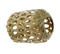 Operitacx Rustic Style Bamboo Woven Hanging Lamp Cover Soft Light Diffuser Natural Handmade Pendant Shade for Tea Room Home Cafe Restaurant Decor