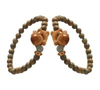 Operitacx Sandalwood Beaded Bracelet Set for Couples 2pcs Lightweight Rabbit Shape Bracelets Matching Outfits Expressing Affection Birthday Present or Anniversary Celebration