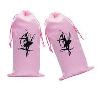 Operitacx Satin Ballet Shoe Storage Bags 2Pcs Drawstring Dance Shoe Pouches 13X27Cm Organizer